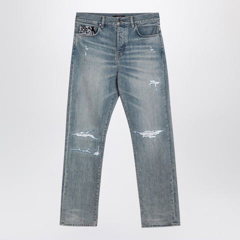 Amiri AMIRI Straight jeans with rips Antique Indigo