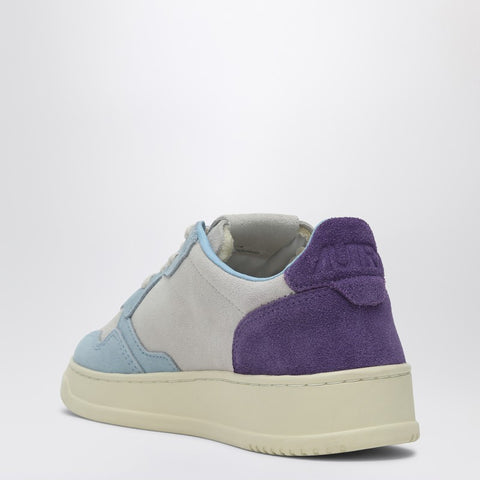 Autry AUTRY Medalist sneakers in white/light blue/mauve suede