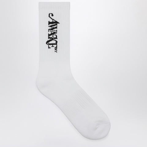 Awake NY Awake NY White cotton socks with logo