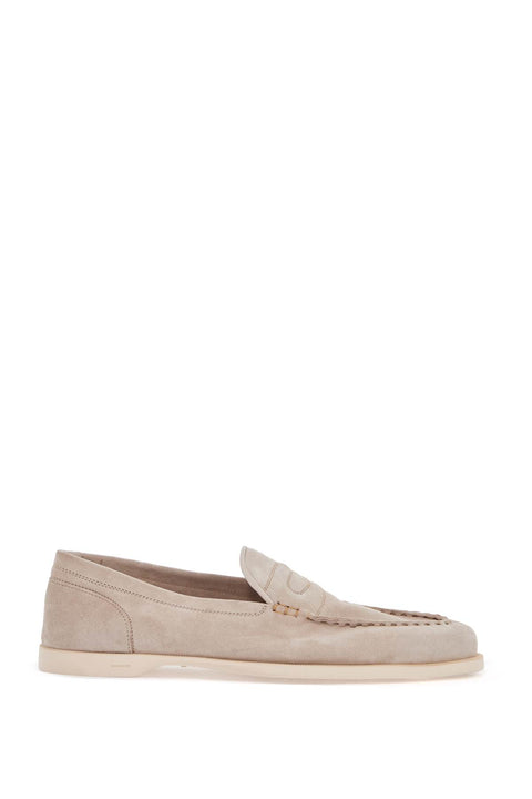 John Lobb John Lobb men's suede lace-up shoes in sand with flexible sole
