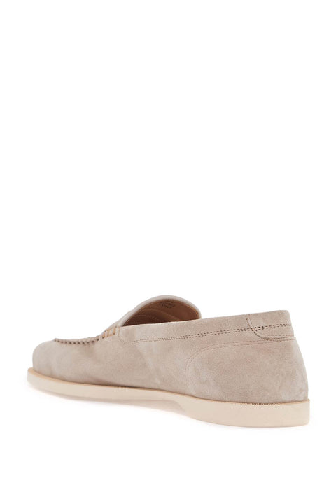 John Lobb John Lobb men's suede lace-up shoes in sand with flexible sole
