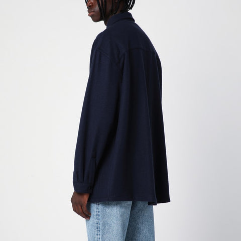 Destin Destin Dark blue wool and cashmere overshirt