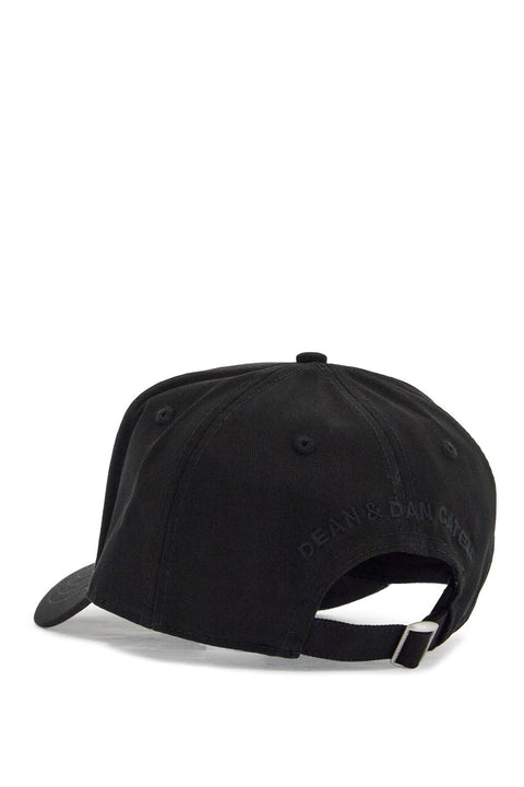 Dsquared2 Dsquared2 cappello da baseball nero con logo grigio e visiera curvata