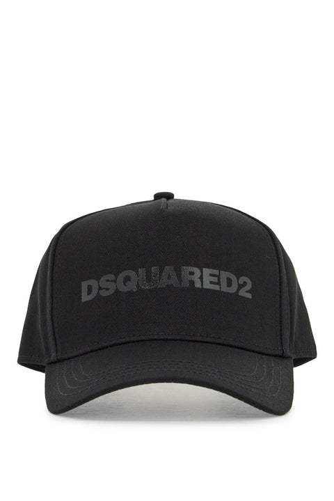 Dsquared2 Dsquared2 cappello da baseball nero con logo grigio e visiera curvata