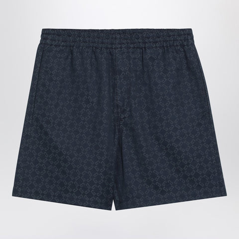 Givenchy Givenchy Grey/blue shorts with 4G logo print