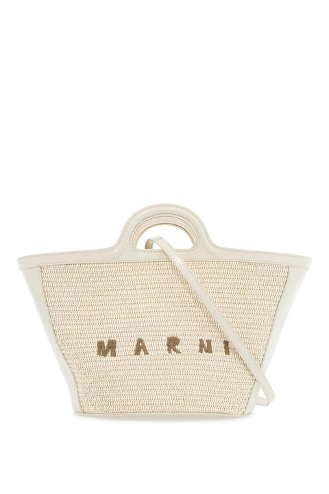 Marni Marni beige cotton and nylon handbag with woven design