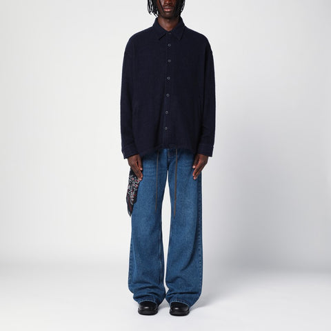 Destin Destin Navy wool overshirt with graphic print