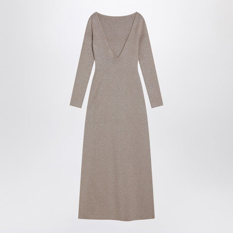 Max Mara Pianoforte Max Mara Pianoforte Beige dress in viscose and lurex yarn