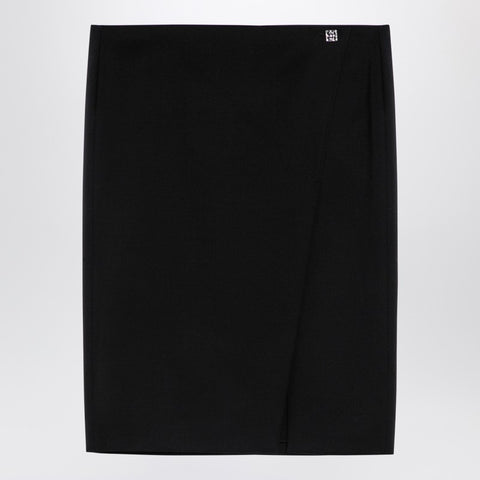 Givenchy Givenchy Black wool skirt with metal button 4G