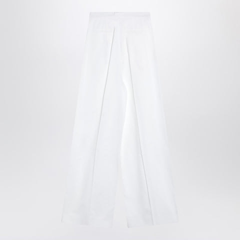 Givenchy Givenchy White pleated cotton trousers