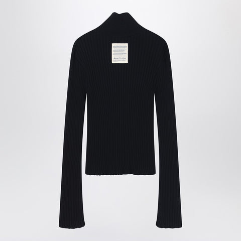 Acne Studios Acne Studios Black ribbed zip cardigan