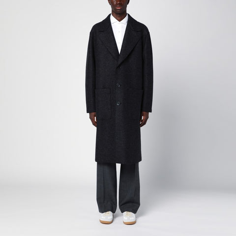 Harris Wharf London Harris Wharf London Anthracite grey single-breasted wool coat