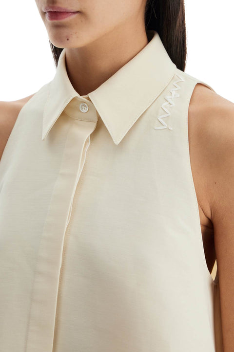 Marni Marni ivory cotton women's shirt with embroidered logo