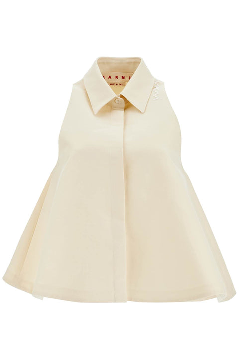 Marni Marni ivory cotton women's shirt with embroidered logo