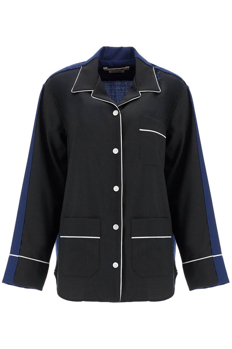 Marni Marni black wool shirt with white stitching