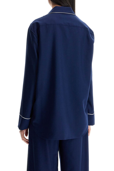 Marni Marni black wool shirt with white stitching