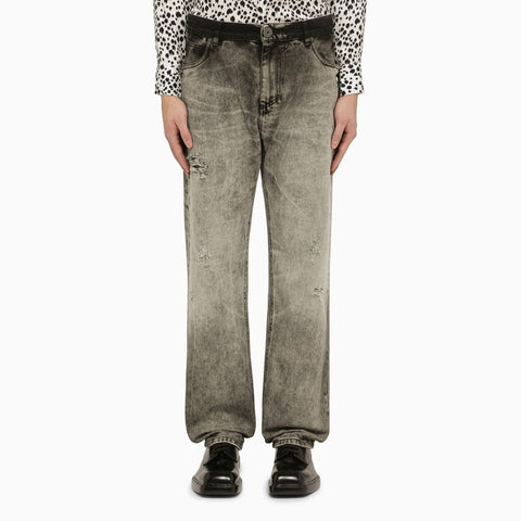 Balmain Balmain Light grey delavé denim jeans