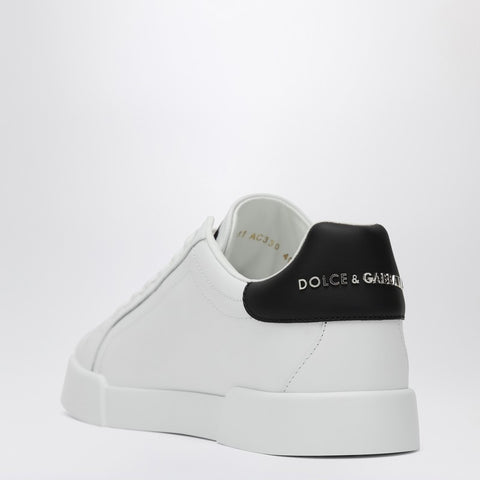 Dolce & Gabbana Dolce & Gabbana Dolce&Gabbana White/Black Portofino Sneakers in Leather