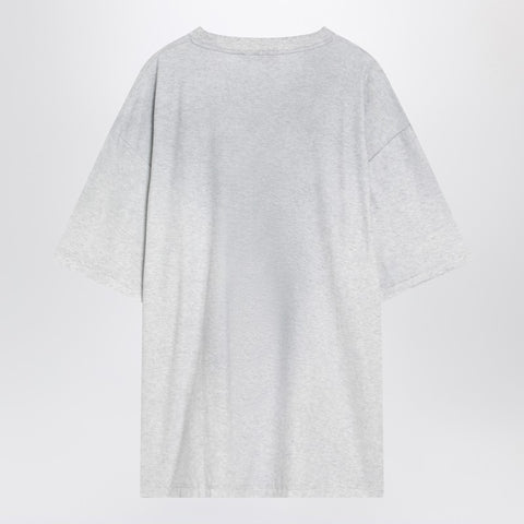 Acne Studios Acne Studios Pale grey mélange cotton T-shirt with logo