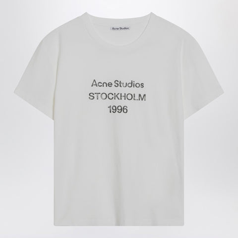 Acne Studios Acne Studios White cotton T-shirt with logo