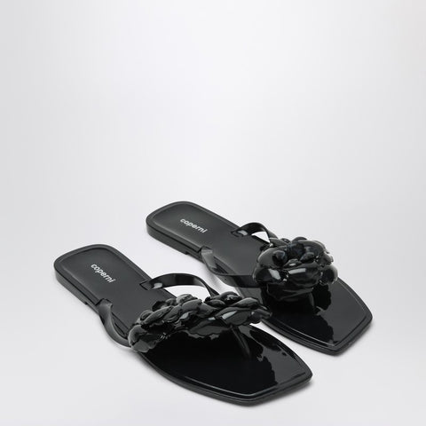 Coperni Coperni Black silicone Flower flip-flops