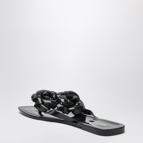 Coperni Coperni Black silicone Flower flip-flops