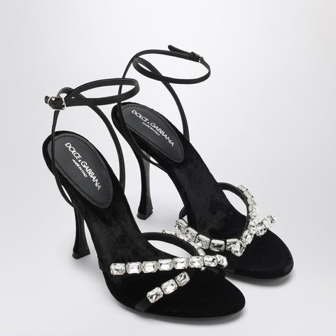 Dolce & Gabbana Dolce & Gabbana Dolce&Gabbana Black satin sandal with stones
