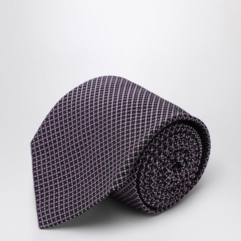 Destin Destin Purple polka dot silk tie