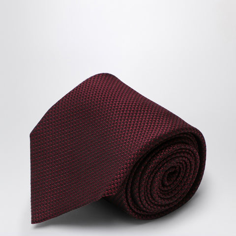 Destin Destin Bordeaux-coloured silk tie