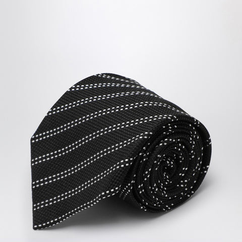 Destin Destin Black/white silk tie