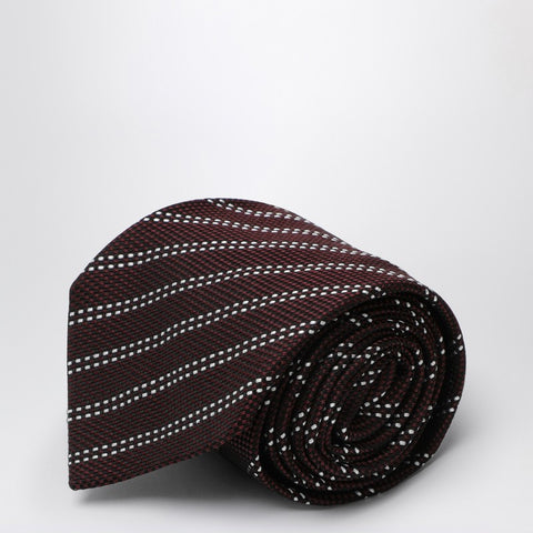Destin Destin Burgundy/white silk tie