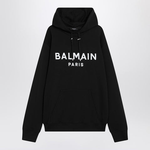 Balmain Balmain Black cotton hoodie with logo
