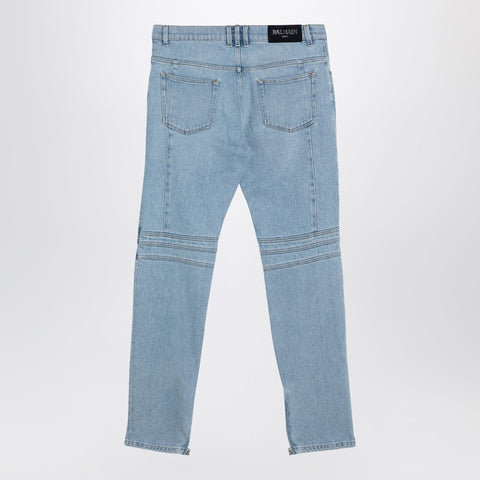 Balmain Balmain Light blue denim biker jeans