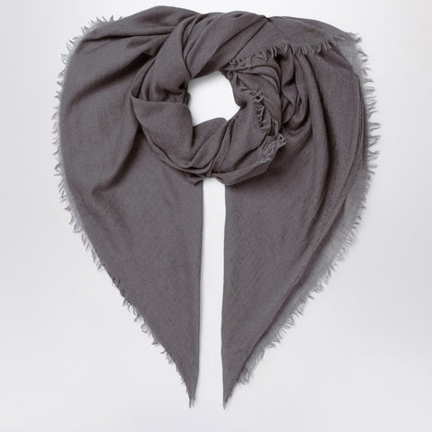 Destin Destin Mud-coloured wool-silk blend scarf