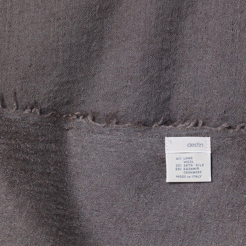 Destin Destin Mud-coloured wool-silk blend scarf