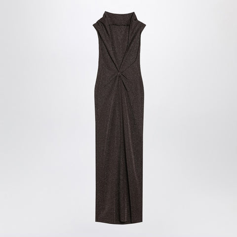 Max Mara Pianoforte Max Mara Pianoforte Brown dress in viscose and lurex yarn
