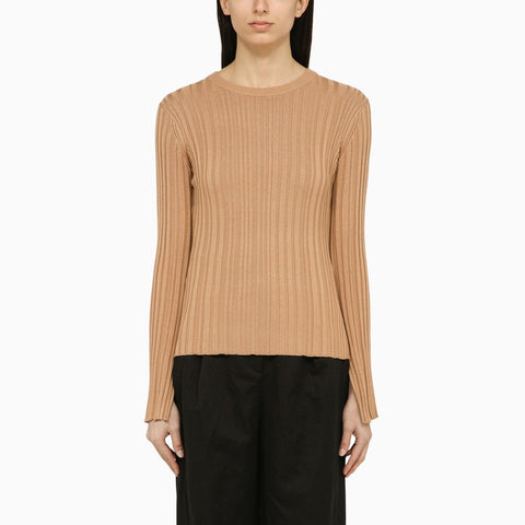 Loulou Studio Loulou Studio Beige silk blend crew-neck sweater