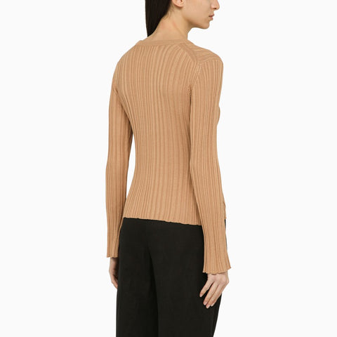 Loulou Studio Loulou Studio Beige silk blend crew-neck sweater