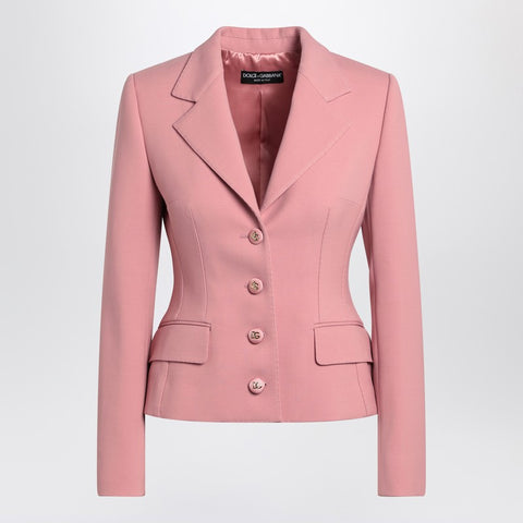 Dolce & Gabbana Dolce & Gabbana Dolce&Gabbana Single-breasted pink wool jacket