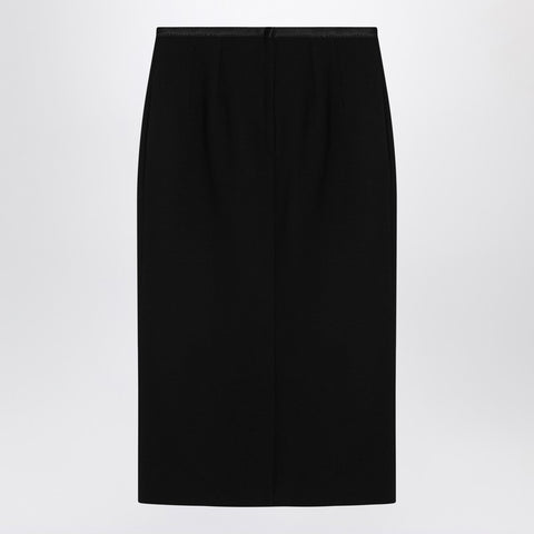 Dolce & Gabbana Dolce & Gabbana Dolce&Gabbana Black pencil skirt in wool crêpe