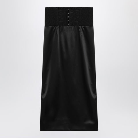 Dolce & Gabbana Dolce & Gabbana Dolce&Gabbana Black midi skirt with corset belt