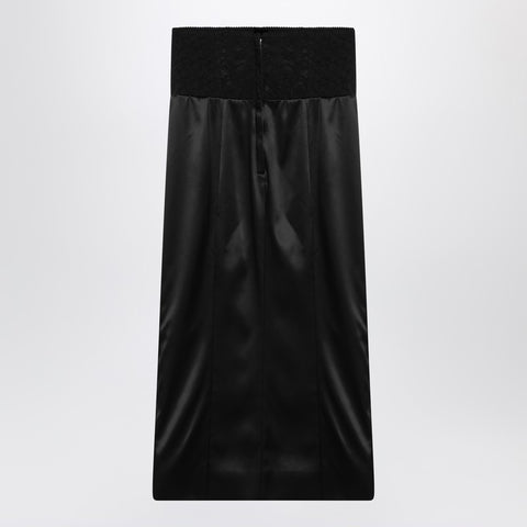 Dolce & Gabbana Dolce & Gabbana Dolce&Gabbana Black midi skirt with corset belt