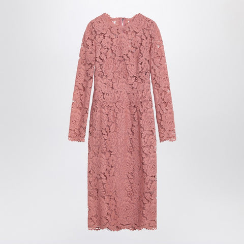 Dolce & Gabbana Dolce & Gabbana Dolce&Gabbana Pink lace tube longuette dress