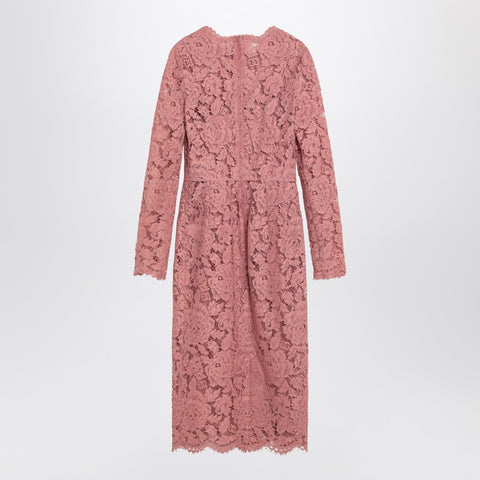 Dolce & Gabbana Dolce & Gabbana Dolce&Gabbana Pink lace tube longuette dress