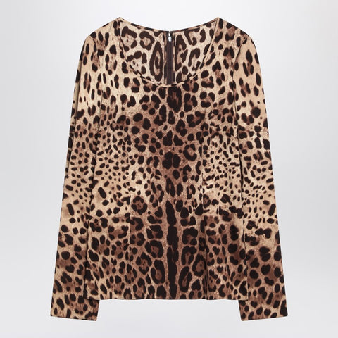 Dolce & Gabbana Dolce & Gabbana Dolce&Gabbana Silk blend leopard print T-shirt