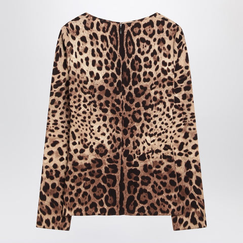 Dolce & Gabbana Dolce & Gabbana Dolce&Gabbana Silk blend leopard print T-shirt