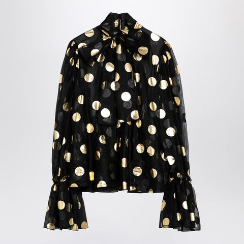Dolce & Gabbana Dolce & Gabbana Dolce&Gabbana Silk organza lamé polka dot blouse