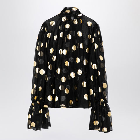 Dolce & Gabbana Dolce & Gabbana Dolce&Gabbana Silk organza lamé polka dot blouse