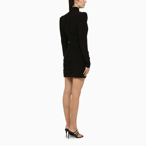 Alessandra Rich Alessandra Rich Black draped silk minidress