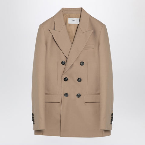 Ami Paris Ami Paris Sand-coloured double-breasted jacket in wool